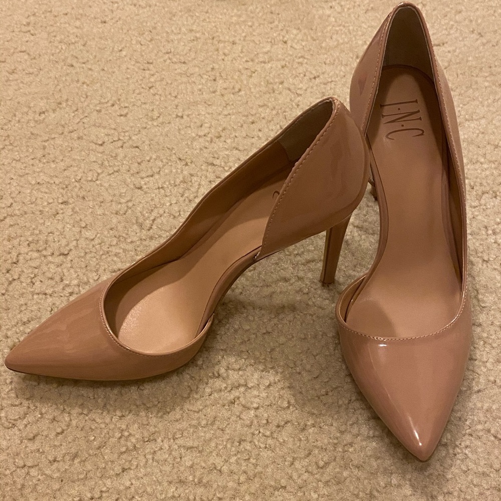 INC Nude Patent Leather D’Orsay 3.5” Pumps